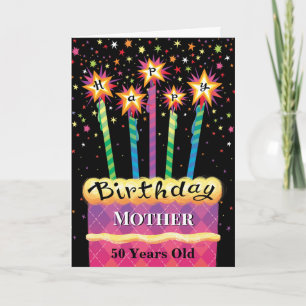 Cartão Mãe 50º Bolo de Aniversário