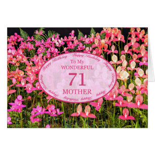 Cartão Mãe 71rua Aniversário com flores rosa