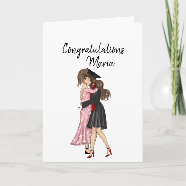 Cartão Mãe Abraçando Sua Saudação De Graduação De Formand (Frente)