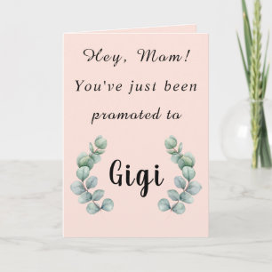 Cartão Mãe, acabaste de ser promovida a uma carta gigi