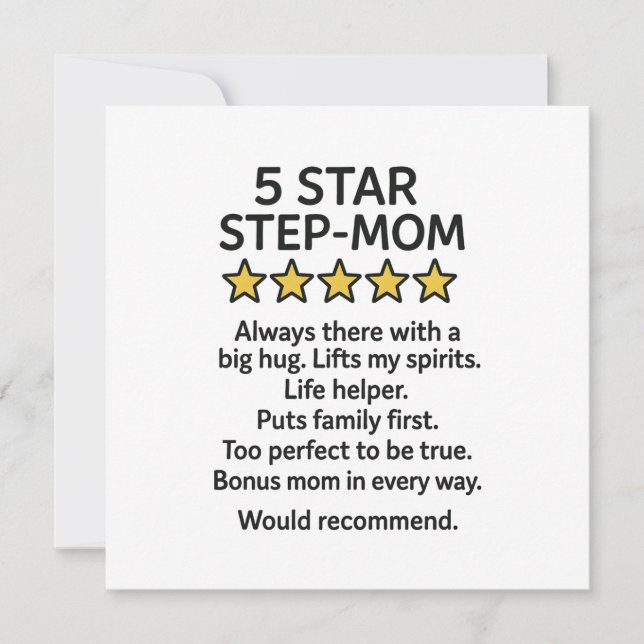 Cartão Mãe Adotiva 5 Estrelas (Frente)