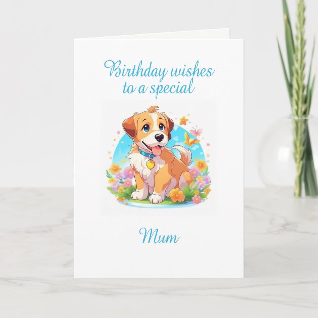 Cartão Mãe Aniversário Cachorro (Frente)
