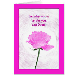 Cartão Mãe Aniversário Linda Rosa Rosa Rosa