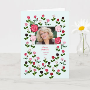 Cartão Mãe, Aniversário, Rosas