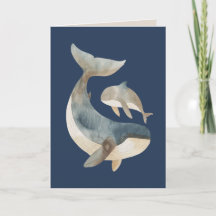 Mãe Baleia & Filhote com Foto Azul Marinho Dia das