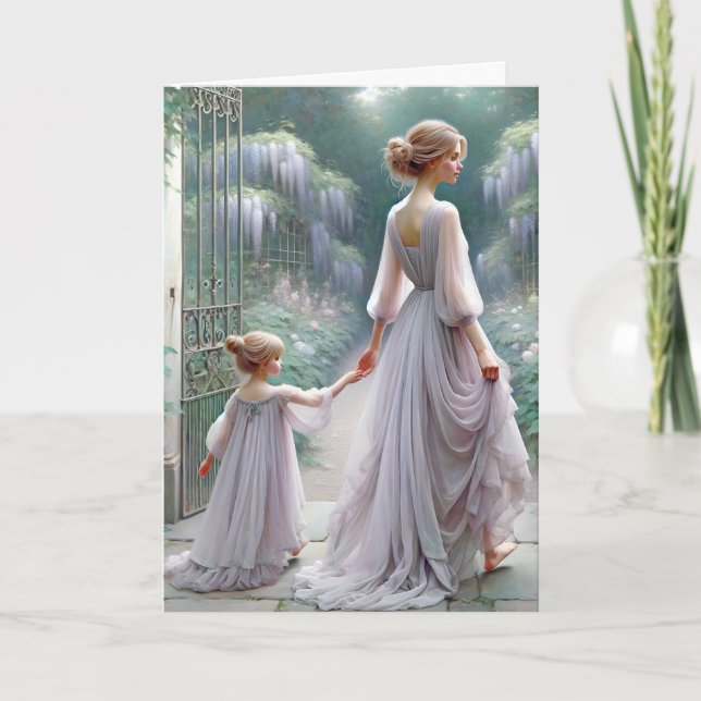 Cartão Mãe Birthday Wisteria Garden (Frente)