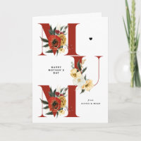 MÃE Boho Flores Vermelho Dia de as mães Feliz