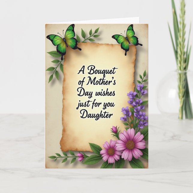 Cartão Mãe Borboleta Esmeralda (Frente)