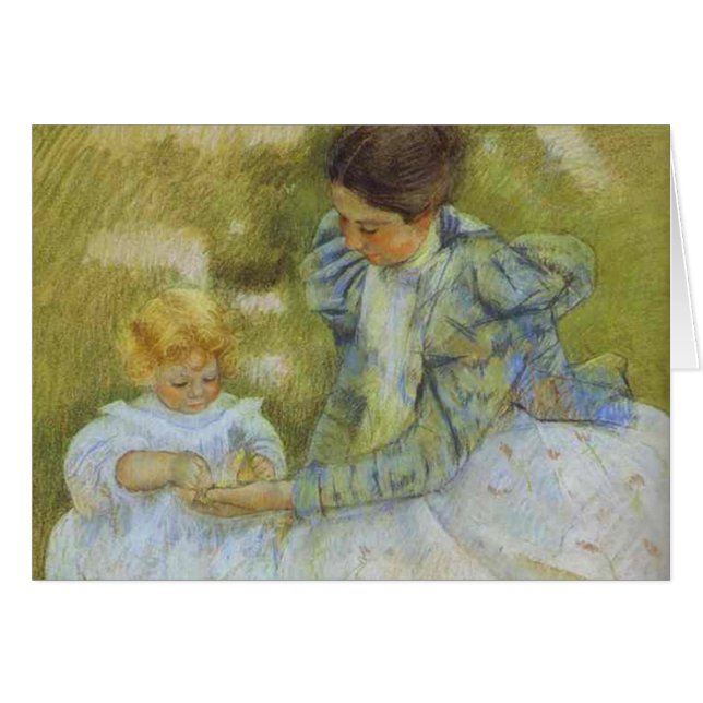 Cartão Mãe brincando com seu filho. c.1897, Mary Cassat (Frente Horizontal)