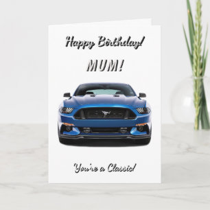 Cartão Mãe clássica azul você é um aniversário branco clá