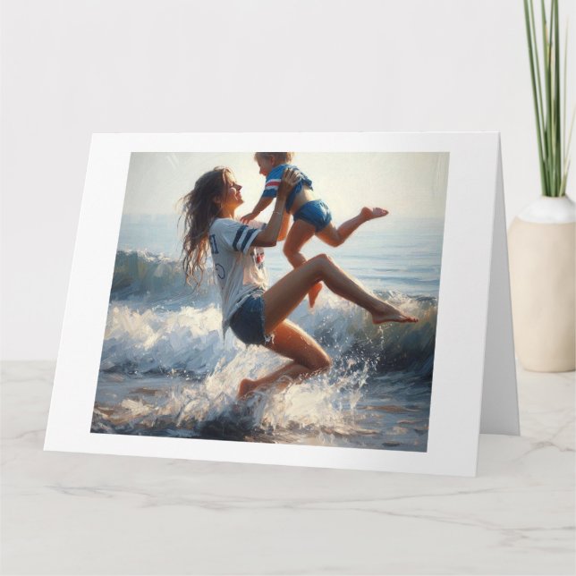 Cartão Mãe Criança no Play, (Frente)