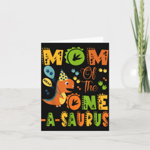 Cartão Mãe Da Parte Do Dinossauro primeiro aniversario De