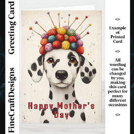 Cartão Mãe dálmata tricô, Chapéu Fofo CX8 Mãe Personaliza