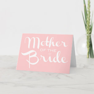 Cartão Mãe de Bride - Script Retro Branco A Rosa