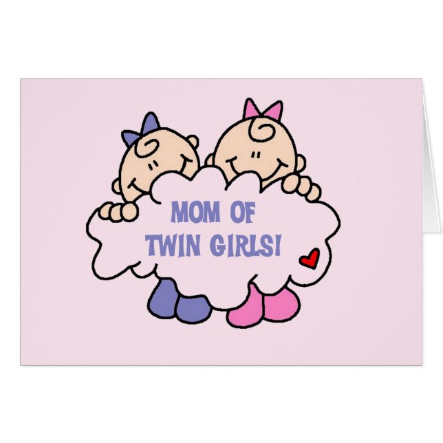Cartão Mãe de Gêmeas Camisetas e Presentes (Frente Horizontal)