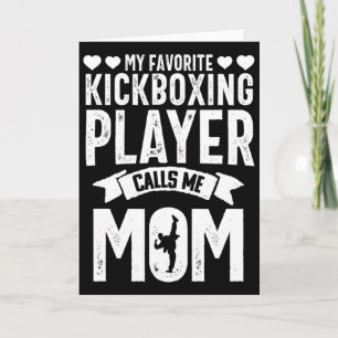 Cartão Mãe de Kickboxing Mamãe Engraçado Artes Marciais C