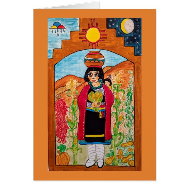 Cartão Mãe de Milho - Criadora e Sustentada da Vida (Frente)