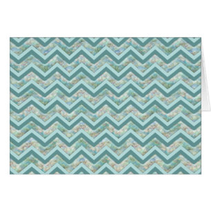 Cartão Mãe de Pérola Teal ZigZag