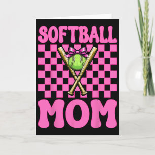 Cartão Mãe de Softball Dia das Mães Rosa Coque