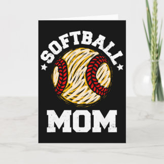 Cartão Mãe de Softbol Angustiada Vintage Engraçado Dia de