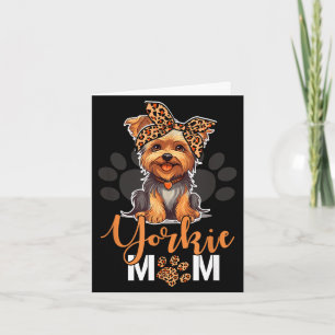 Cartão Mãe de Yorkie amantes de cães leopardo Yorkshire d