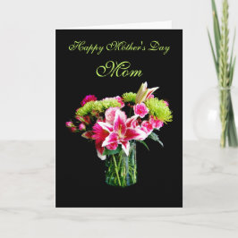 Cartão Mãe, Dia de as mães Feliz, Stargazer Lily Buquê