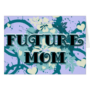 Cartão Mãe do Futuro - Corações e Flores