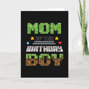 Cartão Mãe Do Menino De Aniversário Video Gamer Pixel Ani