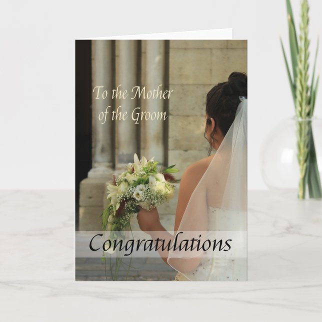 Cartão mãe do noivo Parabéns (Frente)