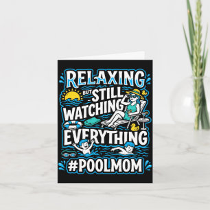 Cartão Mãe do pool masculino nadando mãe nadadora mamãe m