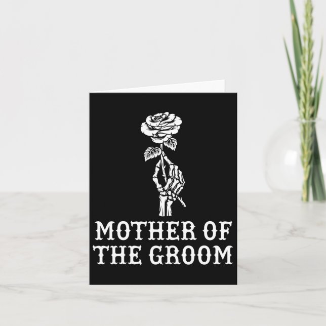 Cartão Mãe Do Solteiro Gothic Skeleton Weddi (Frente)