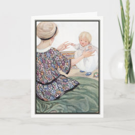 Cartão Mãe e bebê do vintage por Anne Anderson