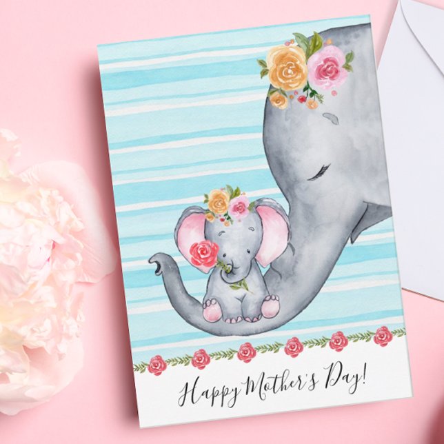 Cartão Mãe e Bebê Fofo Dia das Mães (Cute Mother's Day Card)