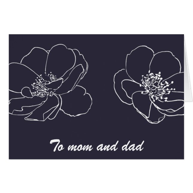 Cartão Mãe e Casamento de Pais Obrigado (Frente Horizontal)