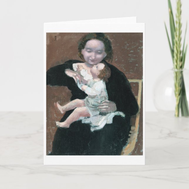 Cartão Mãe e Criança, Maurice Denis (Frente)