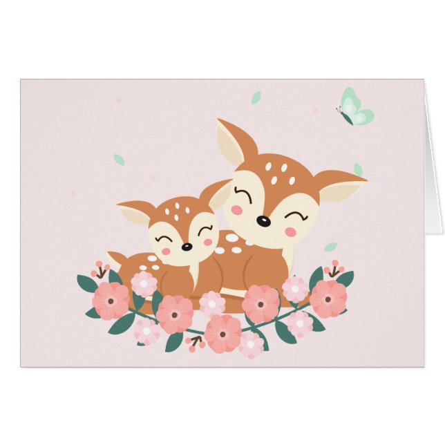 Cartão Mãe e Dia de as mães de veados (Frente Horizontal)