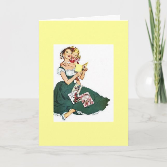 Cartão Mãe e Filha da Vintage (Frente)