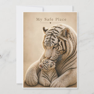 Cartão Mãe e Filhote de Tigre Branco – Meu Lugar Seguro –