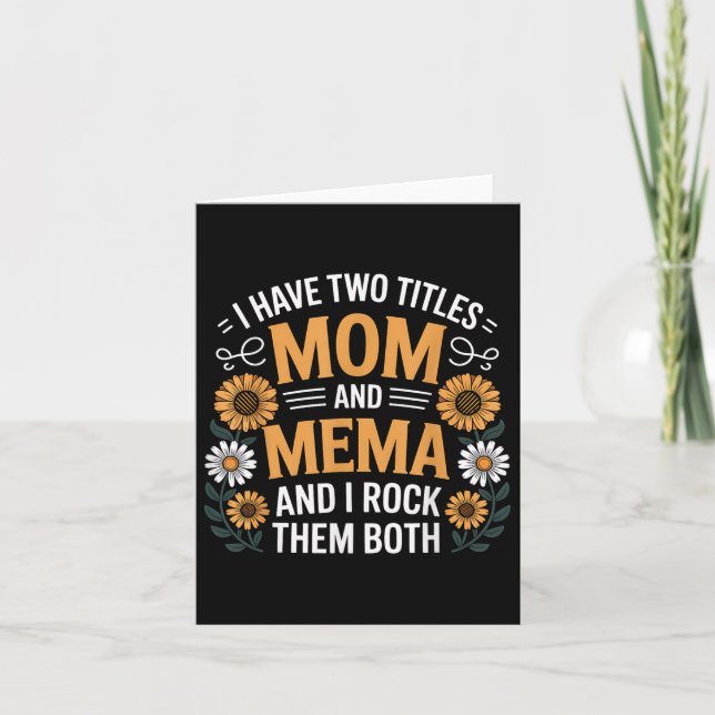 Cartão Mãe E Mema, Presente De Dia de as mães Floral (Frente)