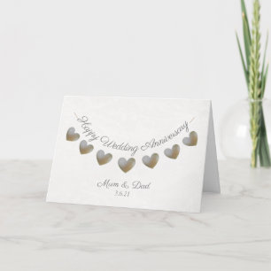 Cartão Mãe e Pai, carta de aniversário de casamento de
