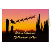 Mãe e Pai Natal Papai Noel Sobre o Deserto