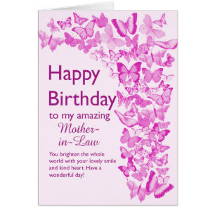 Cartão Mãe em Direito Borboletas de Aniversário