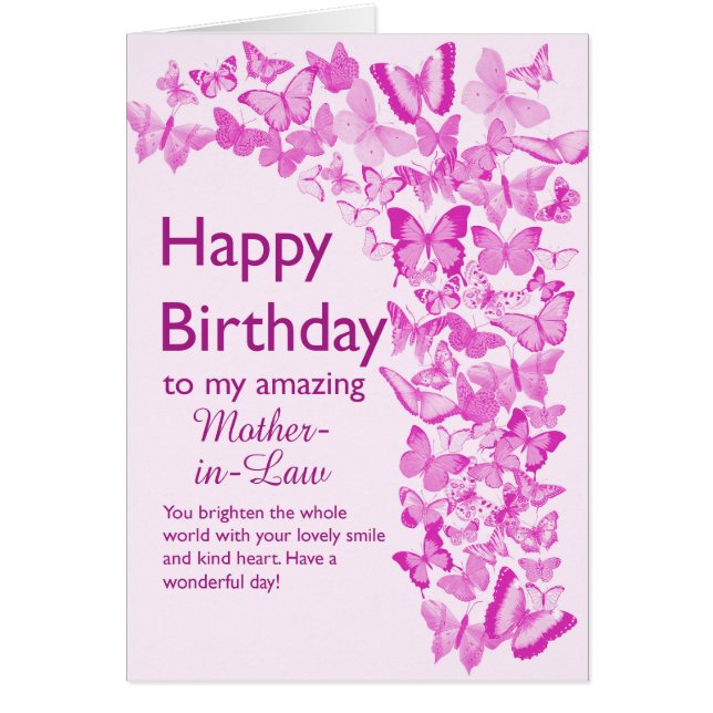 Cartão Mãe em Direito Borboletas de Aniversário (Frente)