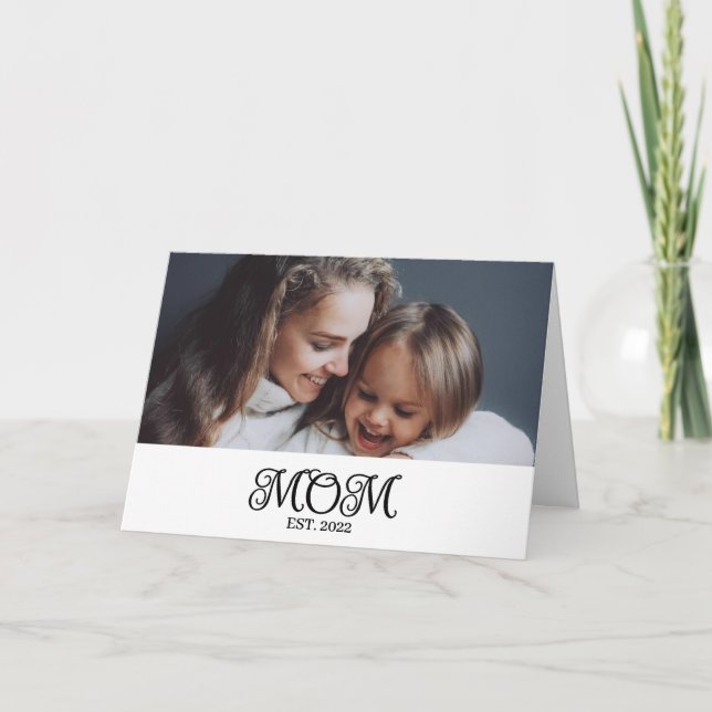 Cartão Mãe Estabeleceu o Dia das Mães Roteiro Moderno  (Frente)