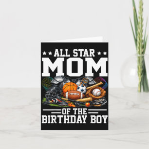 Cartão Mãe Estrela do Menino de Aniversário Basquete Fute
