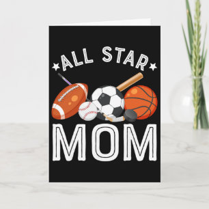 Cartão Mãe Estrela do Menino de Aniversário Sketll Futebo