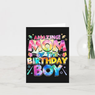 Cartão Mãe Fofa Do Menino De Aniversário Tie Dye Combinan