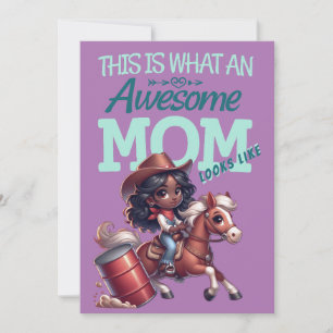 Cartão Mãe Incrível Cowgirl Dia das Mães Personalizado
