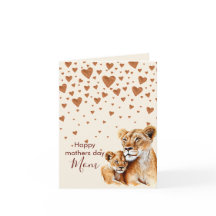 Mãe Lion e seu dia de as mães bebê