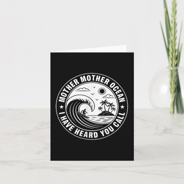 Cartão Mãe Mãe Oceano Eu Ouvi Você Chamar 2 Lados  (Frente)